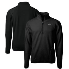 New York Jets Cutter & Buck Big & Tall Monochromatic Logo Cascade Eco Sherpa Fleece Quarter-Zip Jacket - Black Jackets