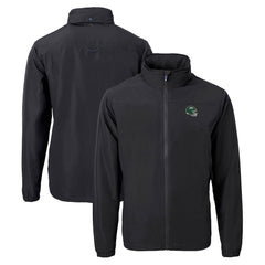 New York Jets Cutter & Buck Big & Tall Helmet Charter Eco Knit Recycled Full-Zip Jacket - Black Jackets