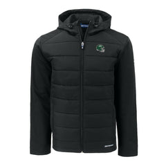 New York Jets Cutter & Buck Big & Tall Helmet Evoke Hybrid Eco Softshell Recycled Full-Zip Hoodie Jacket - Black Hoodies