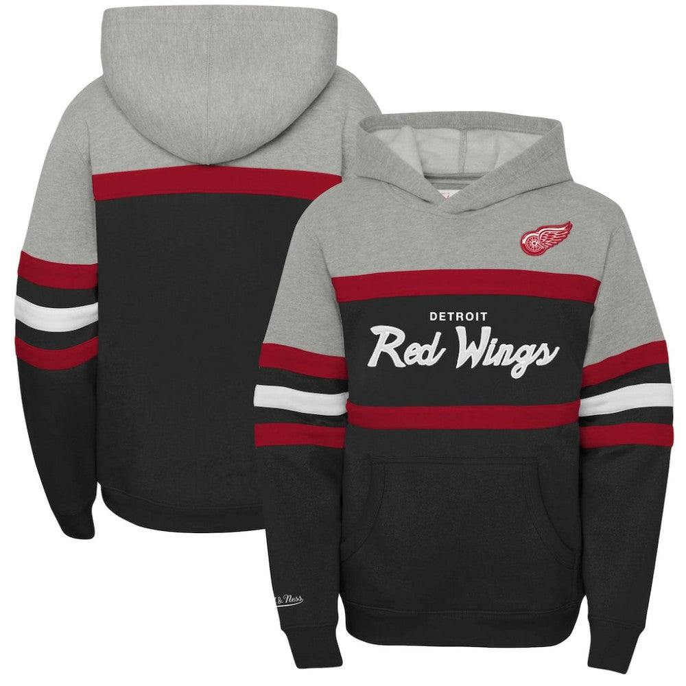 Detroit Red Wings Mitchell & Ness Youth Head Coach Pullover Hoodie - Black | US 201843916
