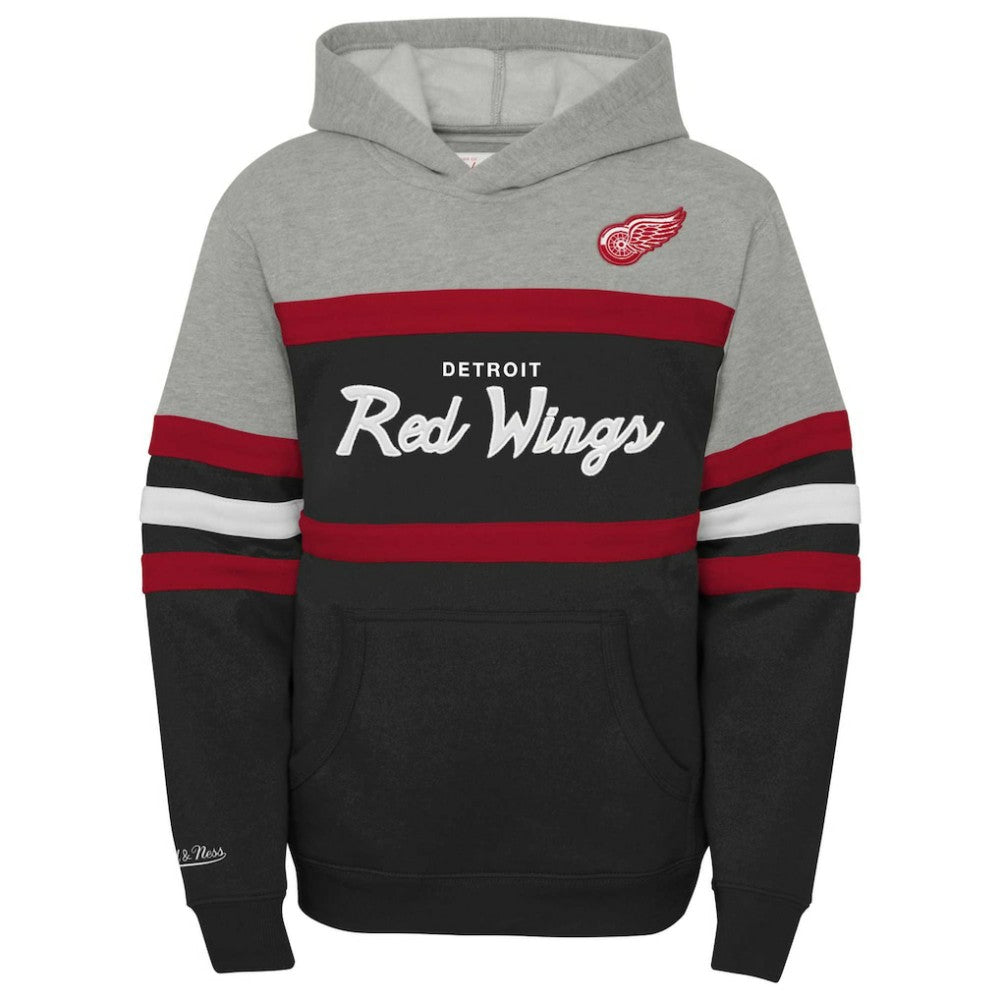 Detroit Red Wings Mitchell & Ness Youth Head Coach Pullover Hoodie - Black | US 201843916
