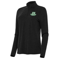 Boston Celtics Antigua Women's 2024 NBA Finals Champions Bright Quarter-Zip Pullover Top Heather Black