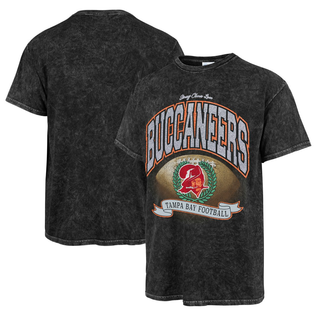 Tampa Bay Buccaneers Stoney Clover Lane x '47 Women's Glitter Rocker Retro Tubular T-Shirt - Black T-shirts