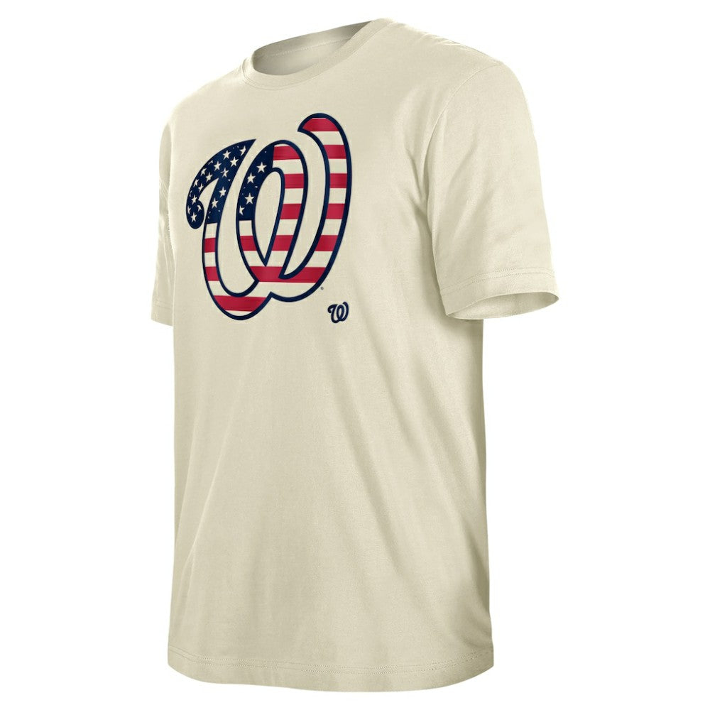 Washington Nationals New Era Americana Flag Fill T-Shirt - Cream T-shirts