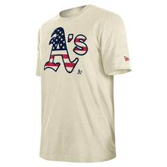 Athletics New Era Americana Flag Fill T-Shirt - Cream T-shirts