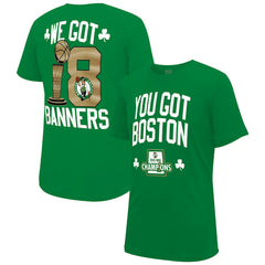 Boston Celtics Stadium Essentials 2024 NBA Finals Champions 18 Banners T-Shirt - Kelly Green
