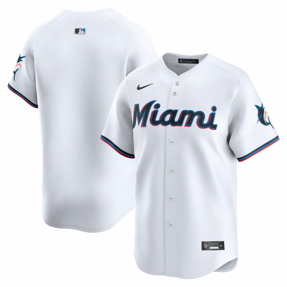 Miami Marlins Nike Home Limited Jersey - White Jerseys