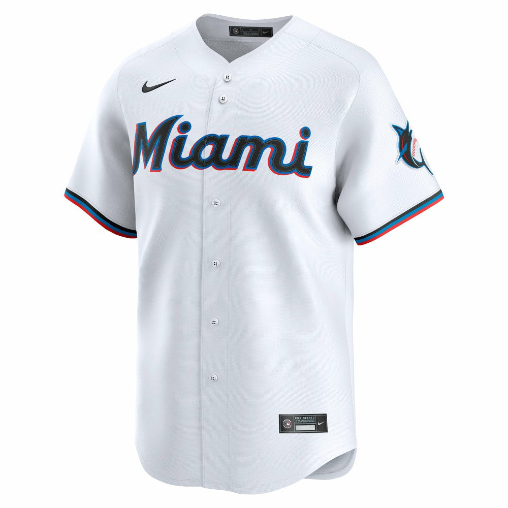 Miami Marlins Nike Home Limited Jersey - White Jerseys