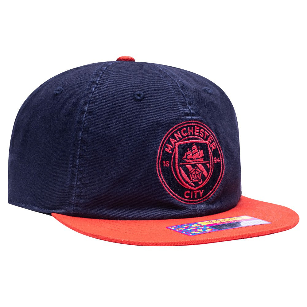 Manchester City Fan Ink Wander Snapback Hat Navy/Red