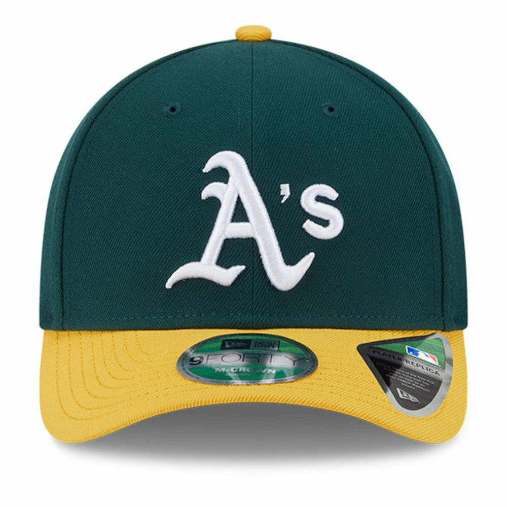 Athletics New Era Player Replica 9FORTY Adjustable Hat - Green/Gold Hats