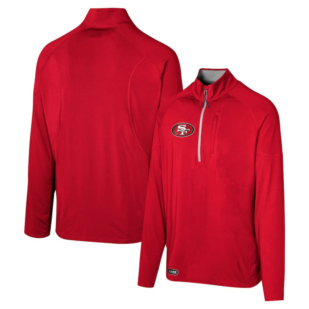 San Francisco 49ers Grind Iron Quarter-Zip Top - Scarlet Tops