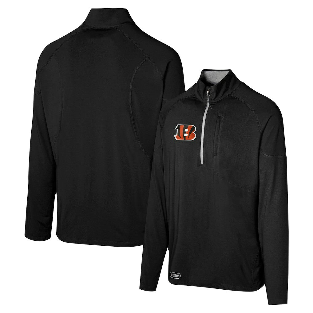 Cincinnati Bengals Grind Iron Quarter-Zip Top - Black Tops