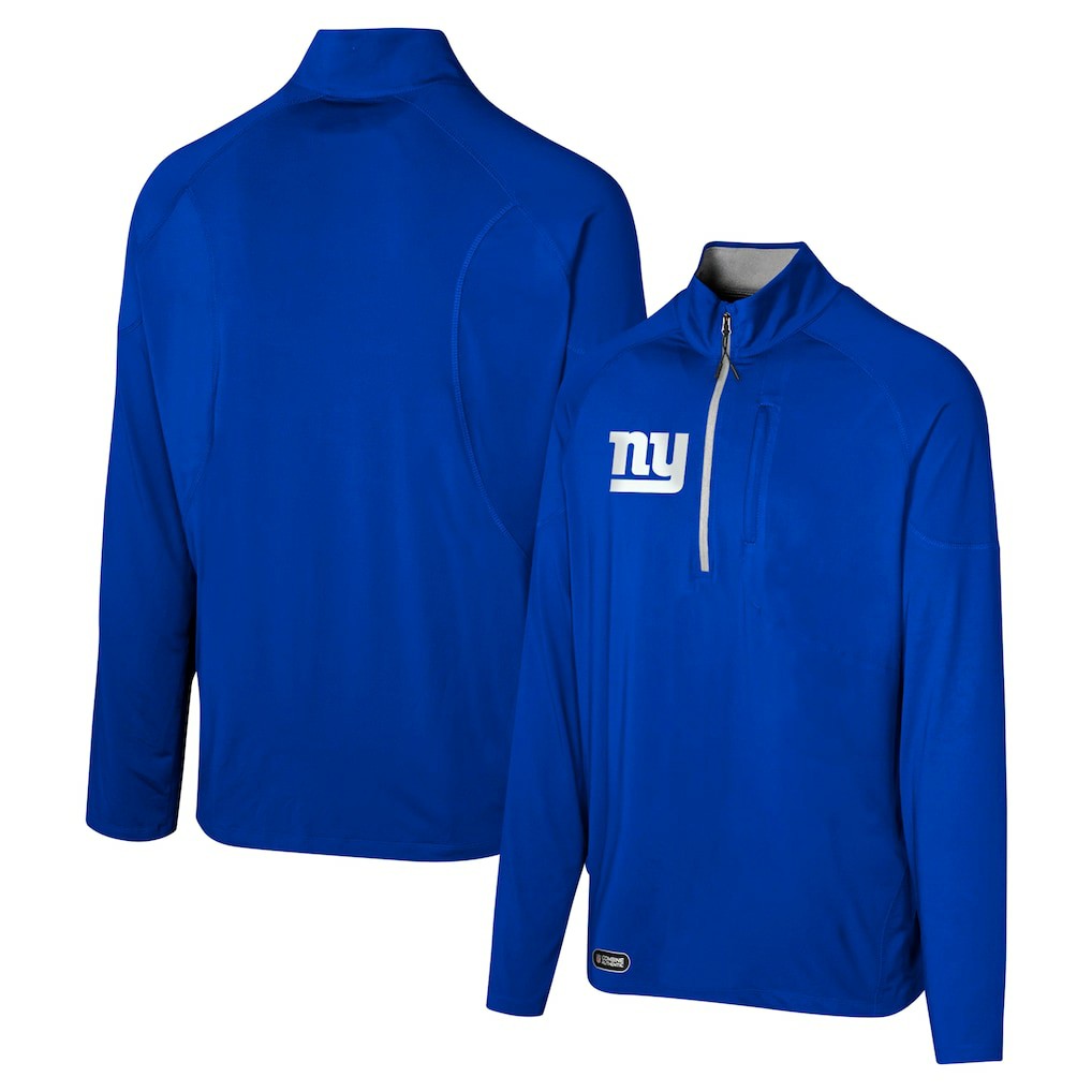 New York Giants Grind Iron Quarter-Zip Top - Royal Tops