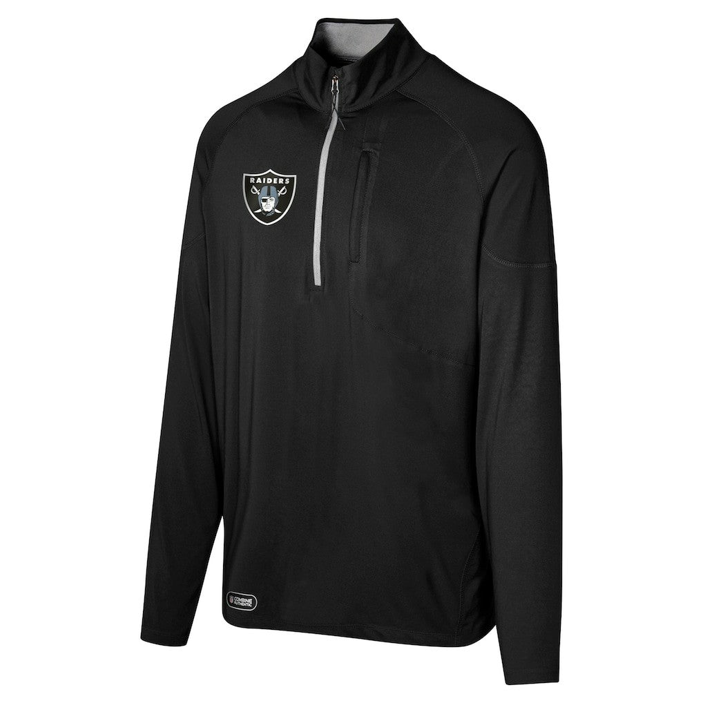 Las Vegas Raiders Grind Iron Quarter-Zip Top - Black Tops
