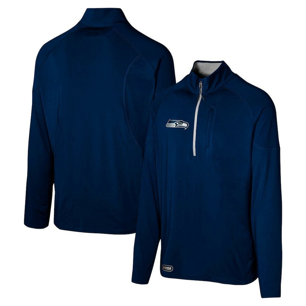 Seattle Seahawks Grind Iron Quarter-Zip Top - College Navy Tops