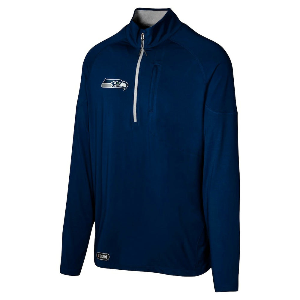 Seattle Seahawks Grind Iron Quarter-Zip Top - College Navy Tops