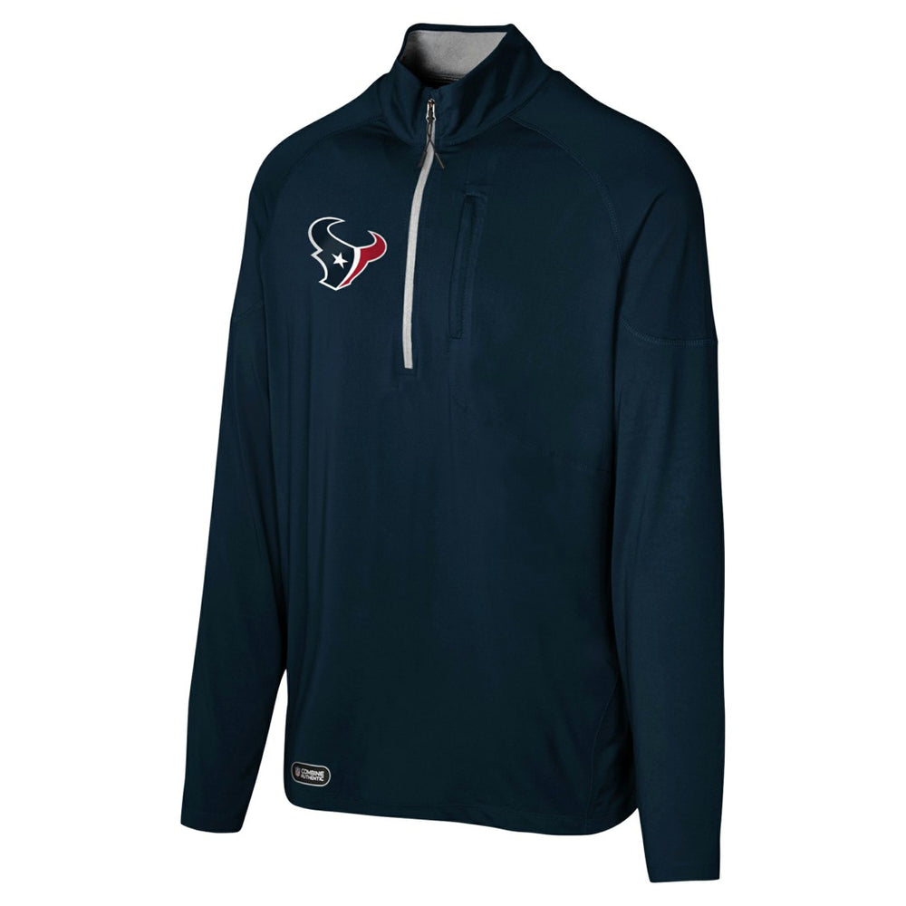 Houston Texans Grind Iron Quarter-Zip Top - Navy Tops