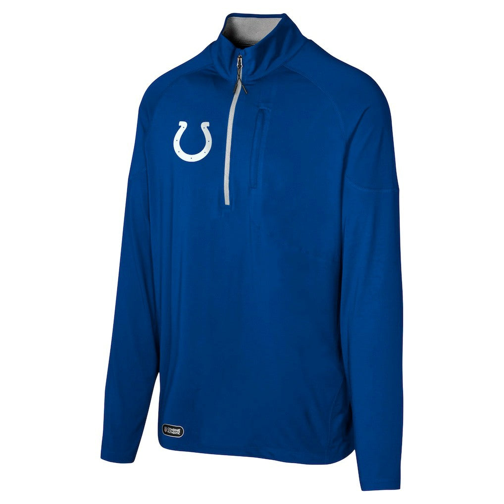 Indianapolis Colts Grind Iron Quarter-Zip Top - Royal Tops