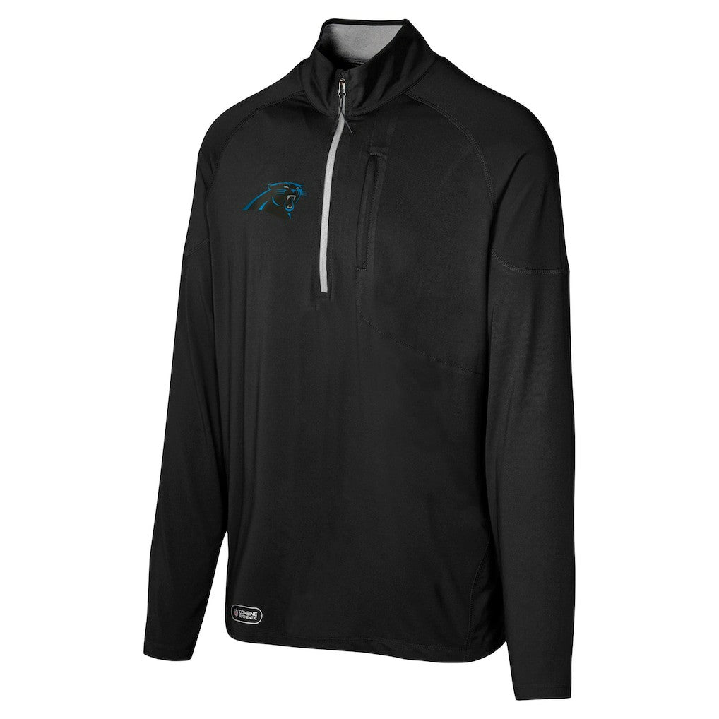 Carolina Panthers Grind Iron Quarter-Zip Top - Black Tops