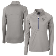 Cleveland Guardians Cutter & Buck Women's Adapt Eco Knit Stretch Recycled Half-Zip DryTec Top - Gray Tops