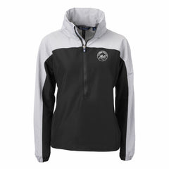 New York Mets Cutter & Buck Women's Charter Eco Recycled Half-Zip Anorak Jacket - Black/Gray Jackets