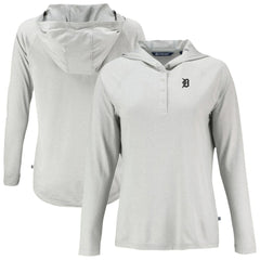 Detroit Tigers Cutter & Buck Women's Coastline Epic Comfort Eco Recycled Raglan Long Sleeve Hoodie T-Shirt - Gray Hoodies