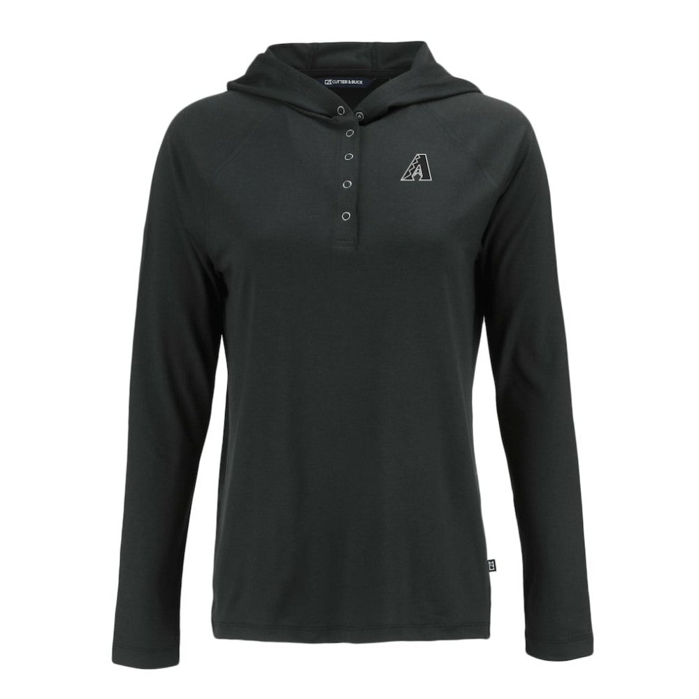 Arizona Diamondbacks Cutter & Buck Women's Coastline Epic Comfort Eco Recycled Raglan Long Sleeve Hoodie T-Shirt - Black Hoodies