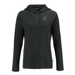 Arizona Diamondbacks Cutter & Buck Women's Coastline Epic Comfort Eco Recycled Raglan Long Sleeve Hoodie T-Shirt - Black Hoodies