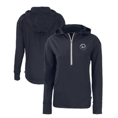 New York Mets Cutter & Buck Women's Daybreak Eco Recycled Half-Zip Hoodie - Navy Hoodies