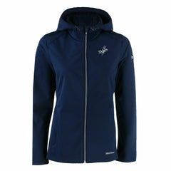 Los Angeles Dodgers Cutter & Buck Women's Evoke Eco Softshell Recycled Full-Zip Hoodie Jacket - Navy Jackets