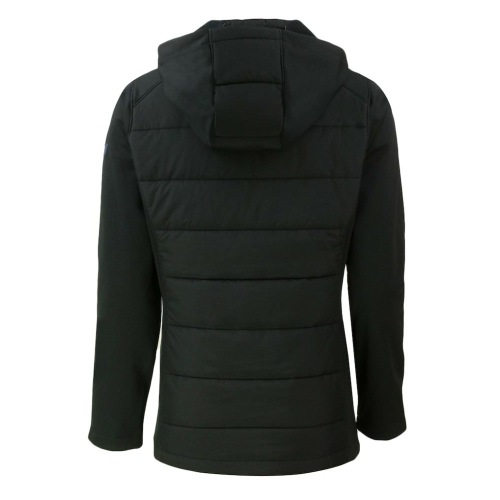 San Diego Padres Cutter & Buck Women's Evoke Hybrid Eco Softshell Recycled Full-Zip Hooded Jacket - Black Jackets