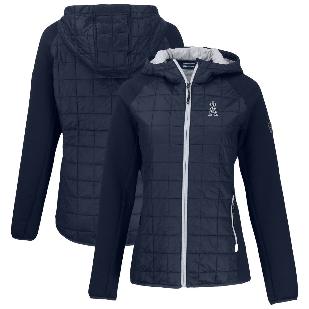 Los Angeles Angels Cutter & Buck Women's Rainier Primaloft Eco Full-Zip Hybrid Jacket - Navy Jackets