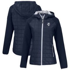 Minnesota Twins Cutter & Buck Women's Rainier Primaloft Eco Full-Zip Hybrid Jacket - Navy Jackets