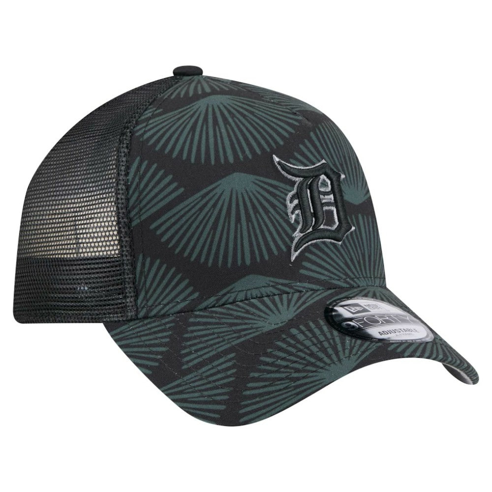 Detroit Tigers New Era 9FORTY A-Frame Trucker Adjustable Hat - Black Hats