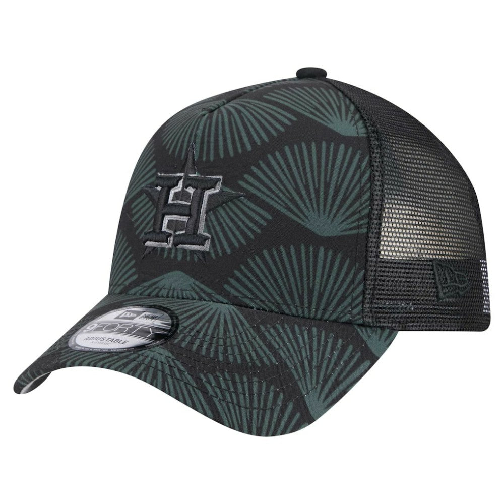 Houston Astros New Era 9FORTY A-Frame Trucker Adjustable Hat - Black Hats