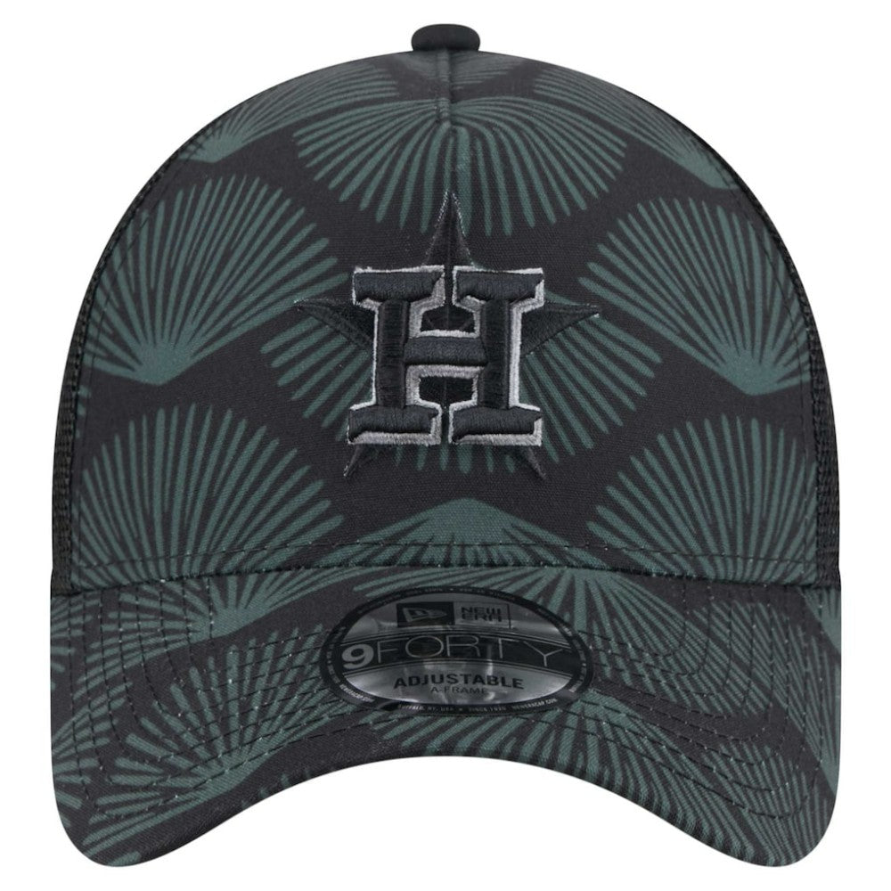 Houston Astros New Era 9FORTY A-Frame Trucker Adjustable Hat - Black Hats