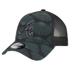 Atlanta Braves New Era 9FORTY A-Frame Trucker Adjustable Hat - Black Hats