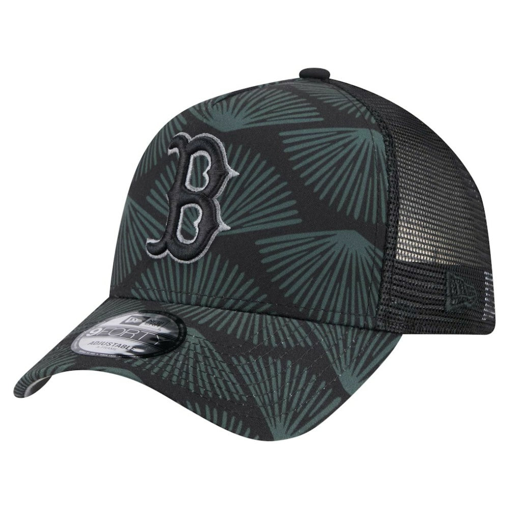 Boston Red Sox New Era 9FORTY A-Frame Trucker Adjustable Hat - Black Hats