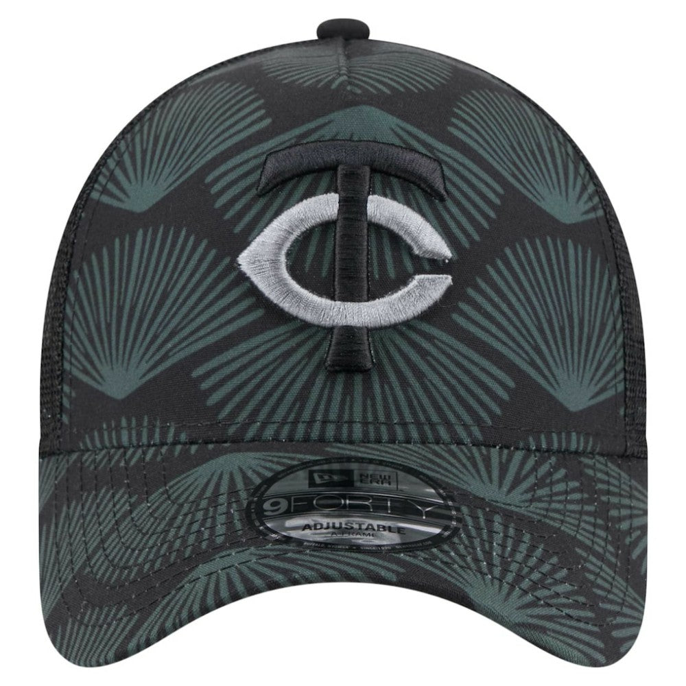 Minnesota Twins New Era 9FORTY A-Frame Trucker Adjustable Hat - Black Hats