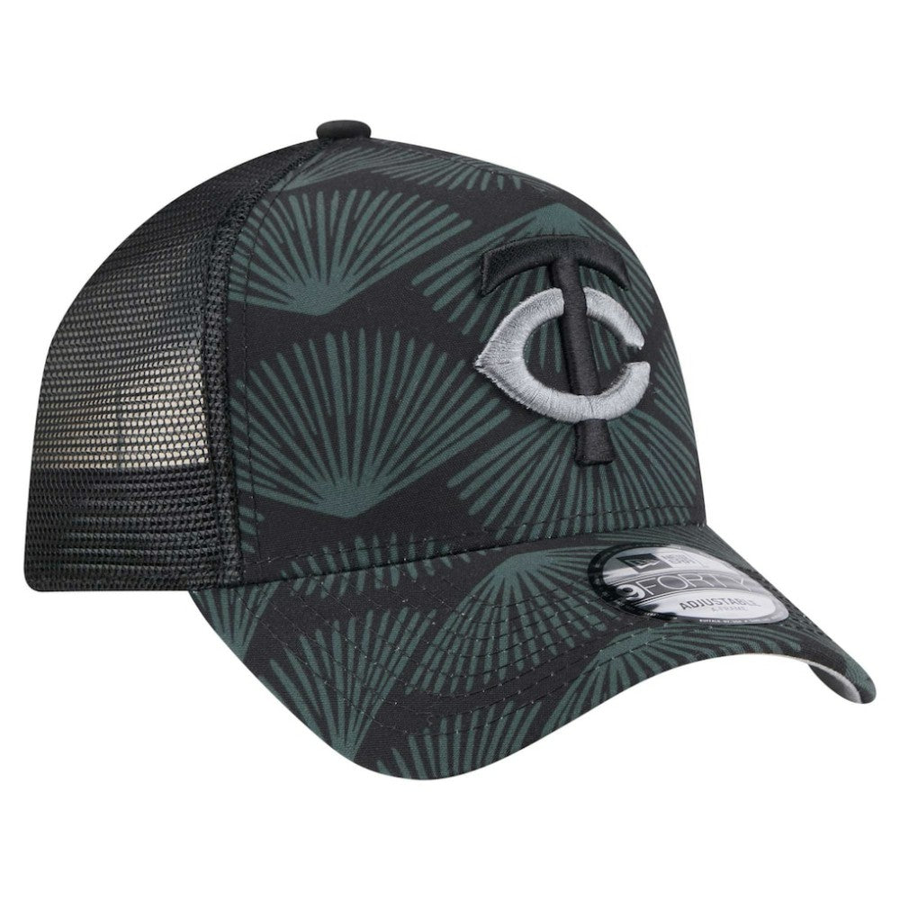 Minnesota Twins New Era 9FORTY A-Frame Trucker Adjustable Hat - Black Hats