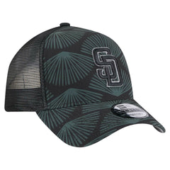 San Diego Padres New Era 9FORTY A-Frame Trucker Adjustable Hat - Black Hats