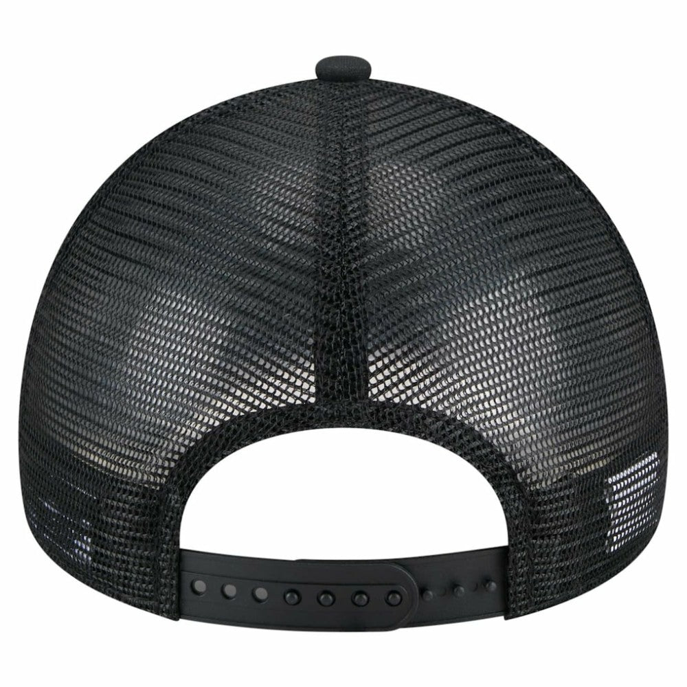New York Mets New Era 9FORTY A-Frame Trucker Adjustable Hat - Black Hats
