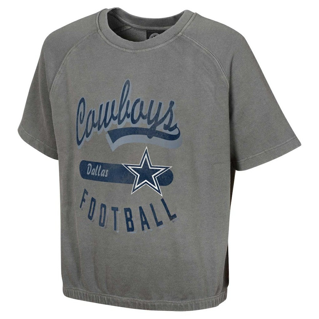 Dallas Cowboys Women's Mineral Wash Short Sleeve Top - Gray Tops