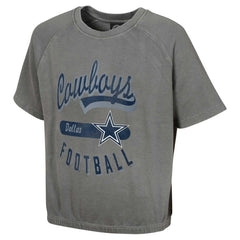 Dallas Cowboys Women's Mineral Wash Short Sleeve Top - Gray Tops