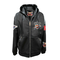 Oklahoma City Thunder Jeff Hamilton Vegan Leather Full-Zip Hoodie Black outlet