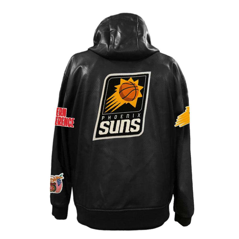 Phoenix Suns Jeff Hamilton Vegan Leather Full-Zip Hoodie Black