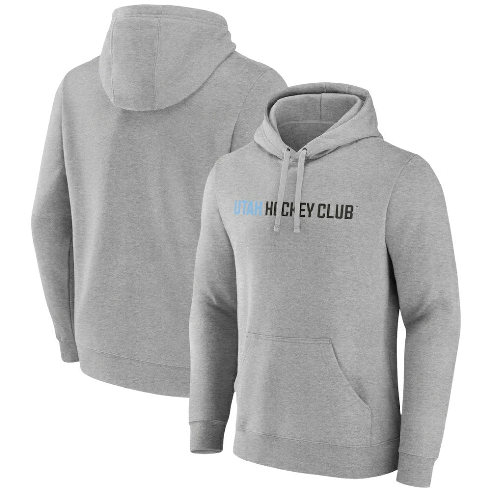 Utah Mammoth Fanatics Wordmark Logo Fleece Pullover Hoodie - Heather Gray | US 201875544