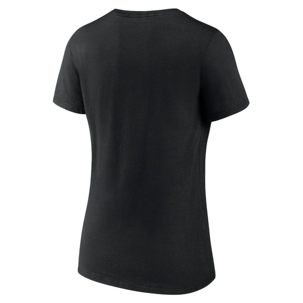 Utah Mammoth Fanatics Women's Secondary Logo V-Neck T-Shirt - Black | US 201875557