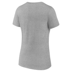 Utah Mammoth Fanatics Women's Wordmark Logo V-Neck T-Shirt - Heather Gray | US 201875560