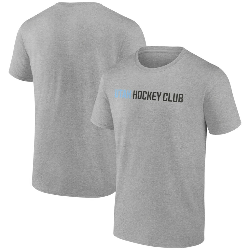 Utah Mammoth Fanatics Wordmark Logo T-Shirt - Heather Gray | US 201875566